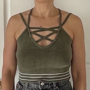 Urban Outfitters | Ecote | Green Strap Crop Tank